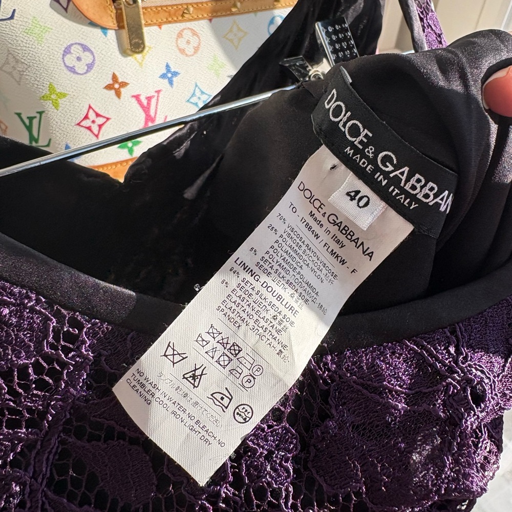 Dolce & Gabbana Deep Purple Lace Top - Picture 6 of 7